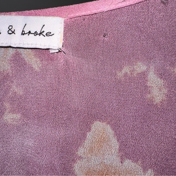 Young Fabulous & Broke Purple and Orange crepe tie dye Dress - Picture 3 of 7